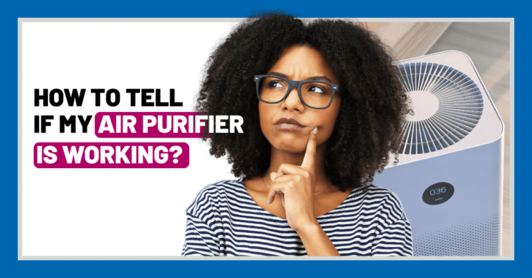 featured image of a blog post "how to tell if an air purifier is working" a woman looking doubius if her air purifiers is working?