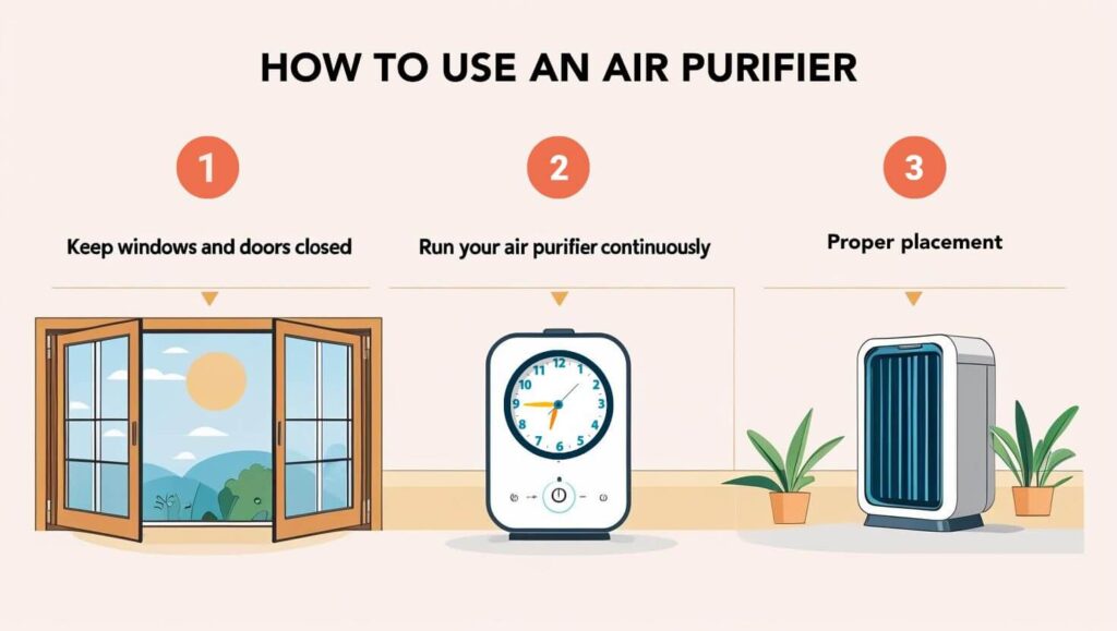 infographic how to use an air purifier