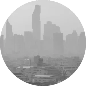 pm2.5 air pollution in bangkoks skyline