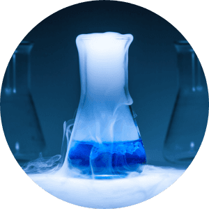 A glass full of a smoky chemicals