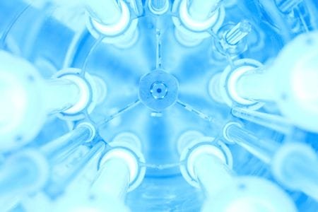 a close up shot of blue uv lights