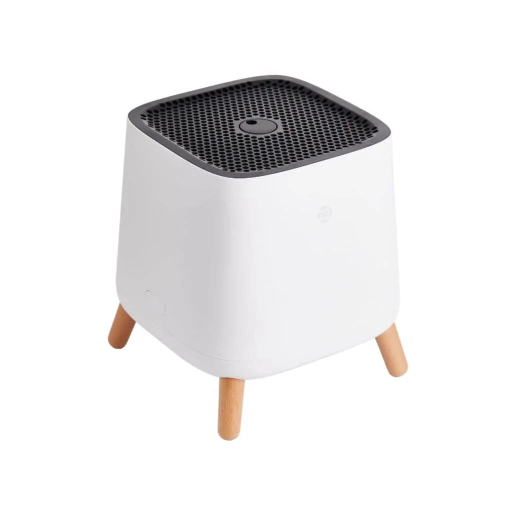 sqair air purifier on white background