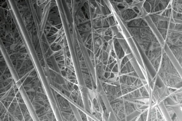 microscopic view of a hepa filter showing thousands of fibers