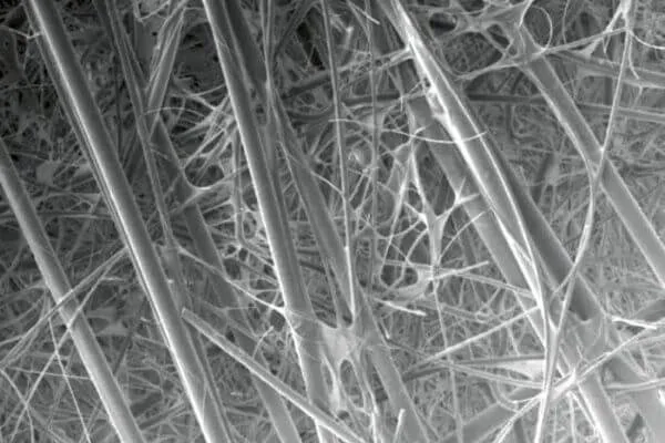 microscopic view of a hepa filter showing thousands of fibers