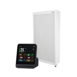 blast air purifier and qingping pro air monitor on white background