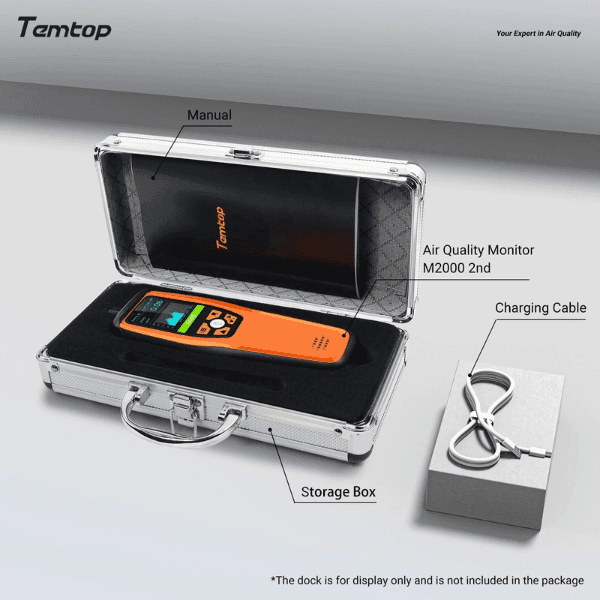 Temtop M2000 (2nd) - Indoor Air Quality Monitor (PM10, PM2.5, AQI, CO2, HCHO, Humidity, Temperature) - Image 7