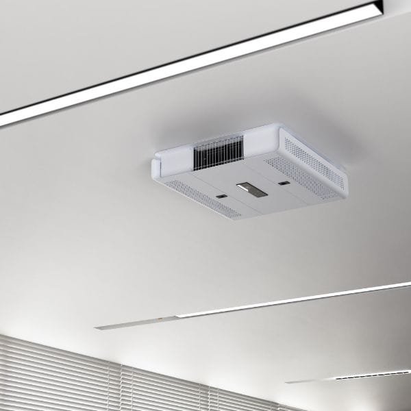 strato ceiling air purifier mounted to a ceiling