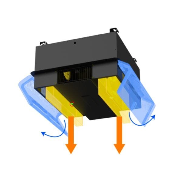 graphic of STRATO air purifier changing filters
