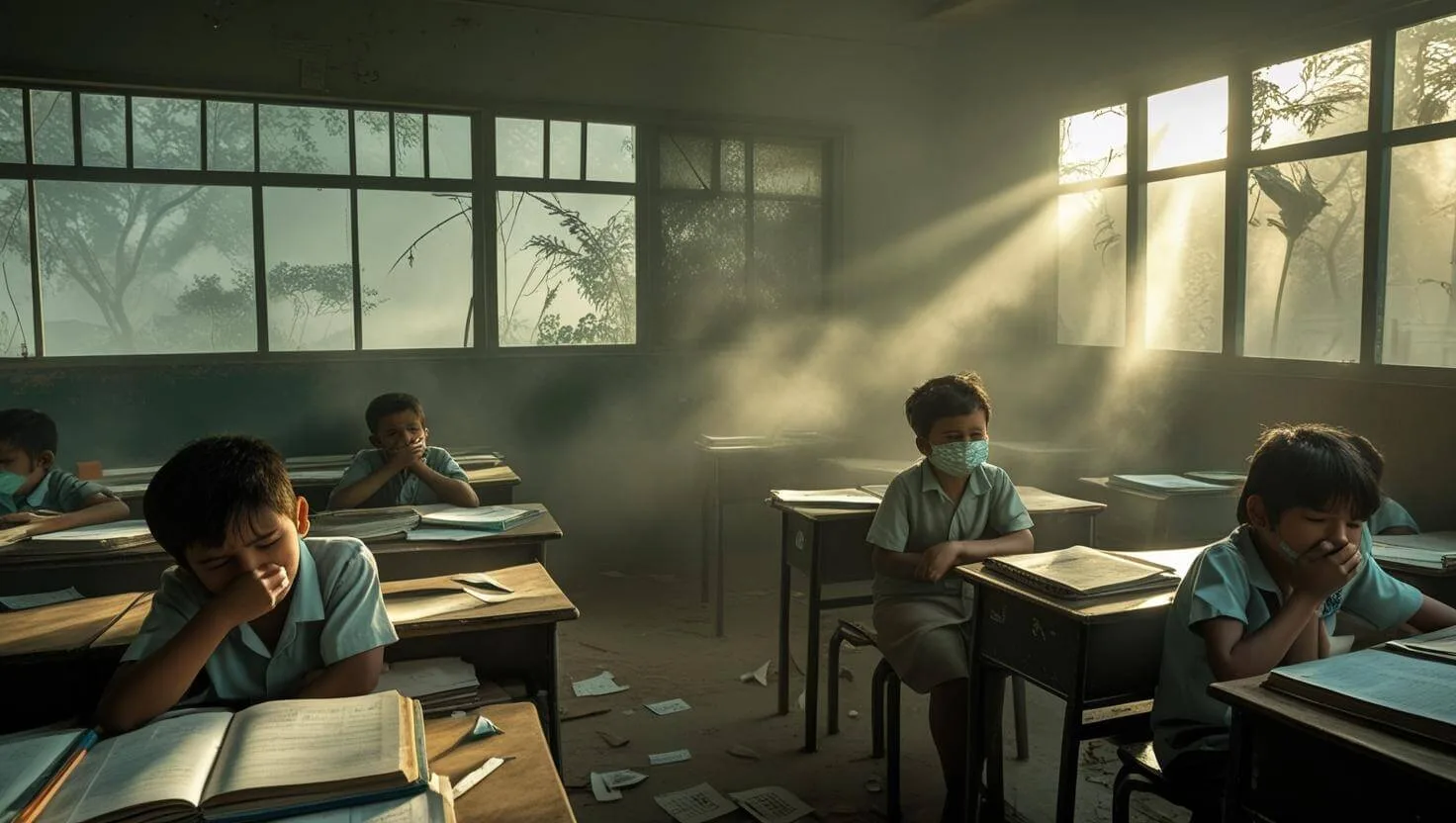 a classroom full of air pullution