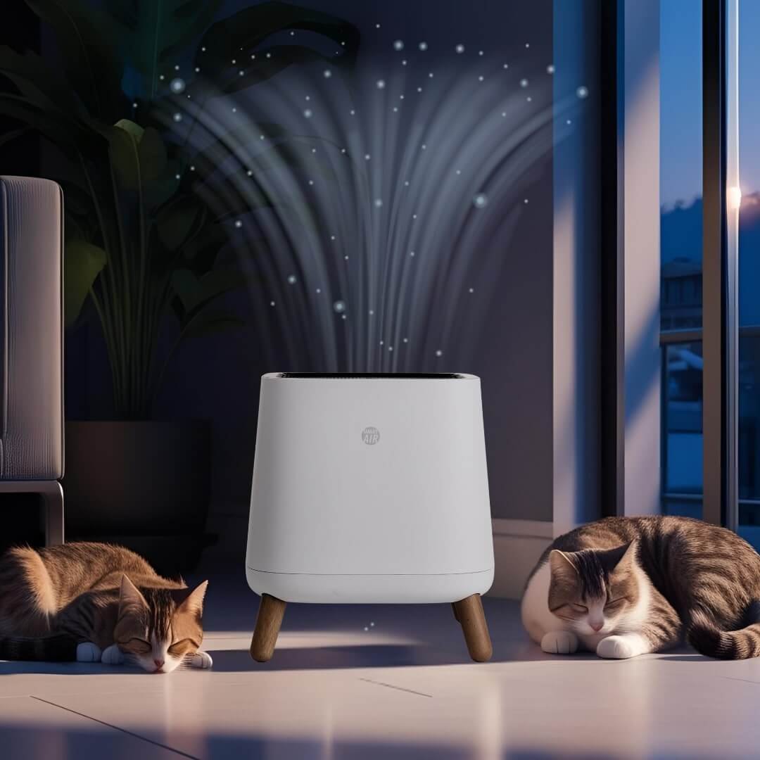 Sqair pet air purifier with cats
