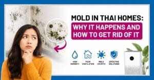 woman standing in front of a wall with mold